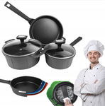 5-częściowe zestawy aluminiowych naczyń kuchennych bez PFOA Tieplis czarne