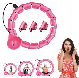 Hula hop z 24 zdejmowanymi częściami i piłką obciążającą HKESTLDO różowe