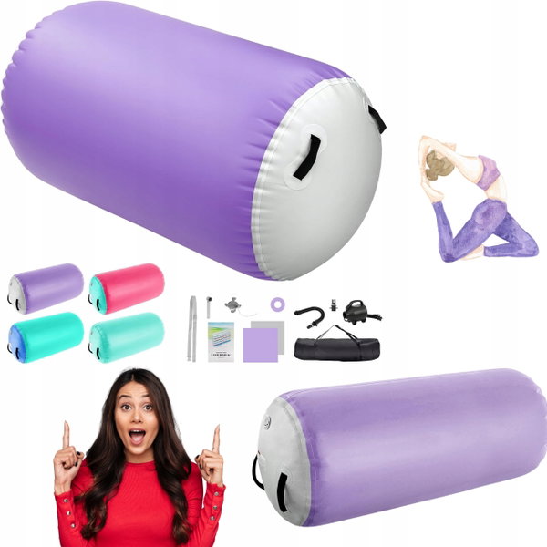 Nadmuchiwana rolka AirTrack 120x90cm do gimnastyki jogi fitness pompka 600W
