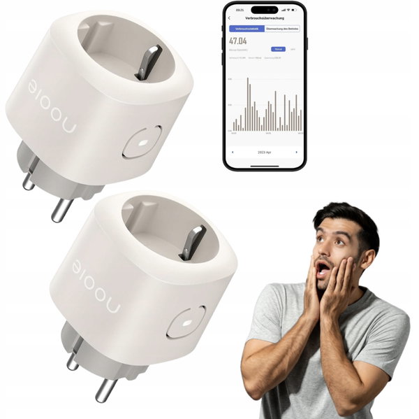 Inteligentne Gniazdko Wi-Fi Nooie Smart Plug Alexa Google Home 2szt Timer
