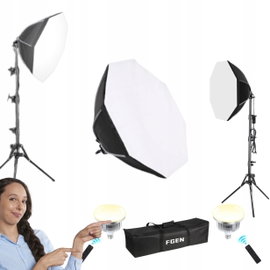 Softbox oświetlenie fotograficzne FGen 50 cm LED 60W statyw pilot 1 sztuka