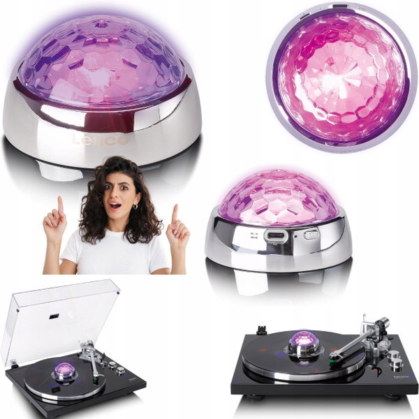 Docisk do płyt winylowych Lenco TTA-080SI RGB 250 g chrom funkcjonalny