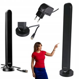 Antena wewnętrzna Hama DAB/DAB+ aktywna 30 dB do radia TV Wytrzymała