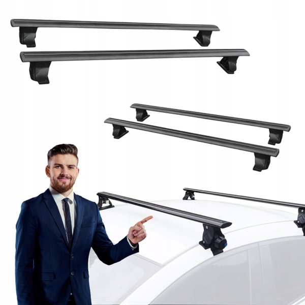 Belki dachowe uniwersalne aluminiowe bagażnik dachowy z zamkiem czarne