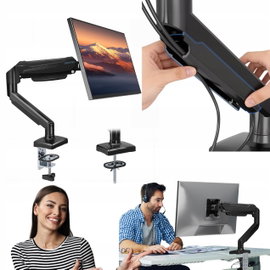 Uchwyt biurkowy do monitora BONTEC ramię gazowe VESA 17-32" 3-9 kg udźwigu