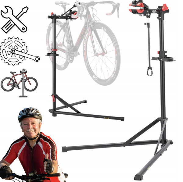 CXWXC stojak serwisowy rowerowy 360° regulowany 30kg z półką magnetyczną