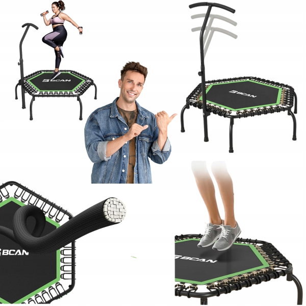 Trampolina Fitness Z Uchwytem BCAN 123 cm do 250 kg Składana Solidnia