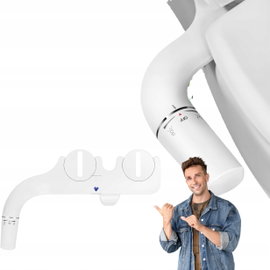 Bidet SAMODRA Ultra-Slim nakładka na toaletę zimna woda 2 dysze biały