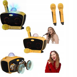 Maszyna karaoke Bluetooth RUBEHOOW SDRD-315 2 mikrofony LED Wytrzymała
