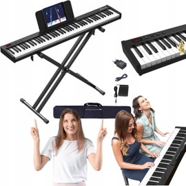 Pianino elektroniczne 88 klawiszy OYAOYO ze stojakiem pedałem oraz torbą