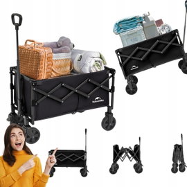 Wózek transportowy ogrodowy składany Naturehike 140L 120 kg terenowy czarny