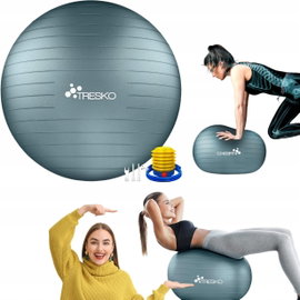Piłka gimnastyczna TRESKO 65 cm do fitnessu jogi pilatesu 300 kg z pompką