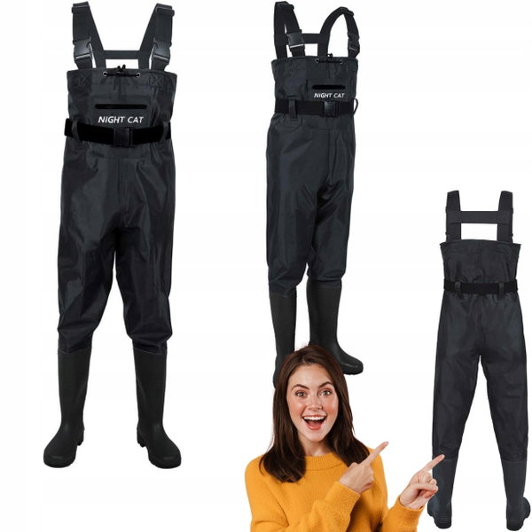 Wodery Night Cat z butami wodoodporne PVC do wędkowania i pracy rozmiar 44