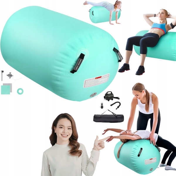 Wałek gimnastyczny do ćwiczeń Roll Airspot 120x75 cm z pompką elektryczną