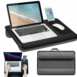 SEFFO Stolik pod Laptopa Przenośny z Poduszką Podkładka pod Mysz do 15,6"
