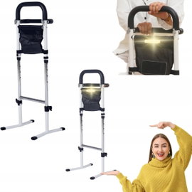 Podpora do wstawania regulowana z LED i torbą do 136 kg udźwigu stabilna