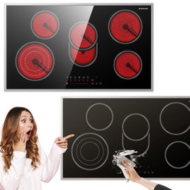 Płyta ceramiczna GASLAND 90 cm 5 pól 8500W dotykowa z timerem 400V czarna