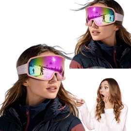 Gogle narciarskie SUOSO OTG UV400 Anti-Fog różowe do kasku REVO unisex