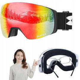 Gogle narciarskie SUOSO OTG UV400 magnetyczne przeciwmgielne snowboardowe