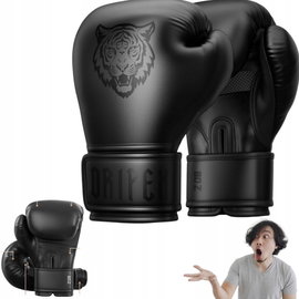 Rękawice Bokserskie Dripex Skórzane do Treningu Muay Thai MMA 8oz czarne