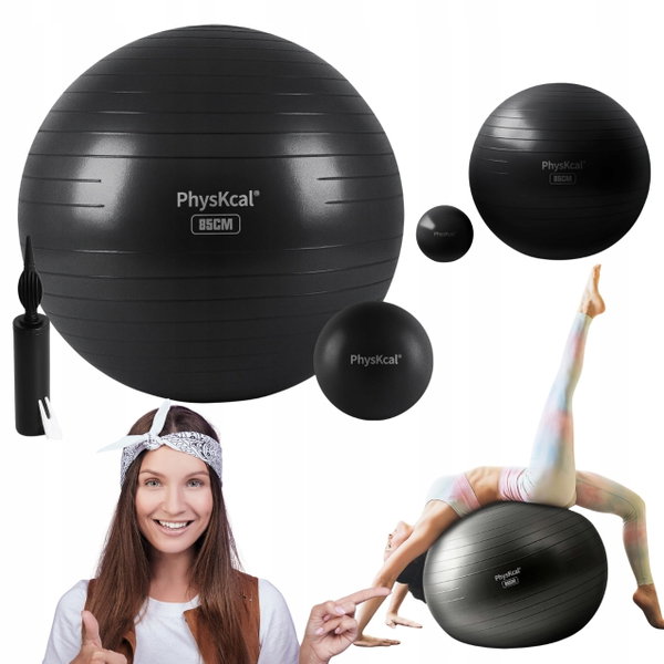 Piłka gimnastyczna PhysKcal 85 cm z mała piłeczką 23 cm antypoślizgowa
