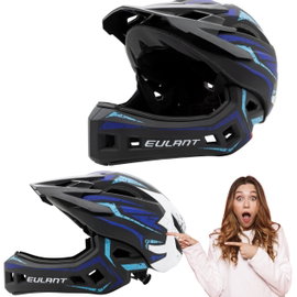 Kask rowerowy dziecięcy EULANT rozmiar S 48-53 cm z ochroną podbródka CE