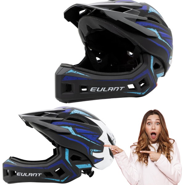 Kask rowerowy dziecięcy EULANT rozmiar S 48-53 cm z ochroną podbródka CE