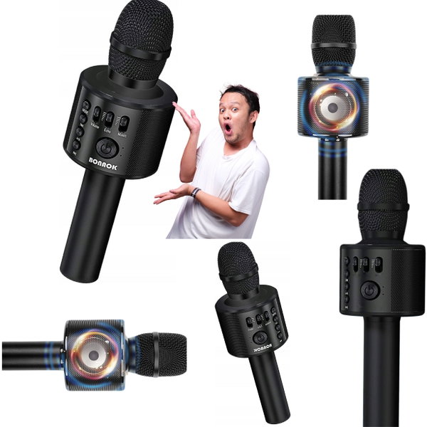 MIKROFON KARAOKE BLUETOOTH REGULACJA GŁOŚNOŚCI BANAOK CZARNY FUNKCJONALNY