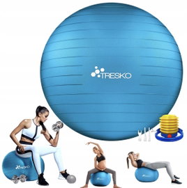 Piłka do Ćwiczeń TRESKO Fitness Joga Pilates 75cm z Pompką Anty-wybuchowa