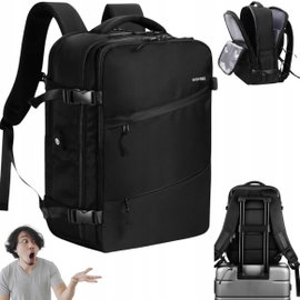 Plecak Podróżny 40L Bagaż Podręczny Laptop 15,6 Czarny HOMIEE unisex