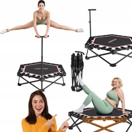 Trampolina fitness HXD-ERGO składana z uchwytem regulowanym do ćwiczeń