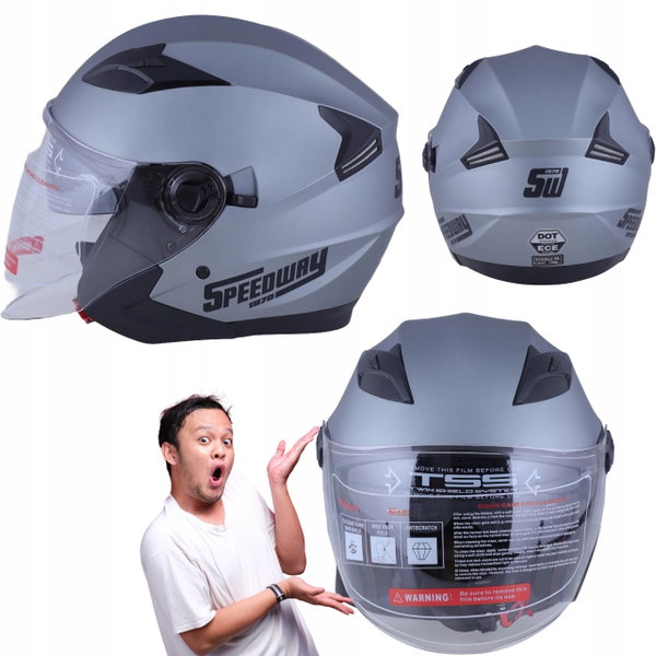 Kask motocyklowy Speedway ECE R22.05/DOT otwarty kask miejski rozmiar S