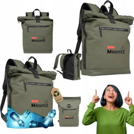 Plecak MountZ Rolltop wodoodporny na laptopa w podróż uniwersalny zielony