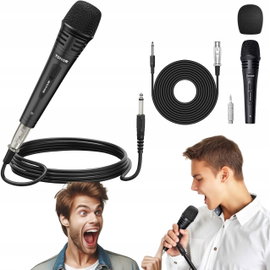 Mikrofon dynamiczny TONOR XLR Jack 6,35 mm 5 metrów do karaoke JBL TV