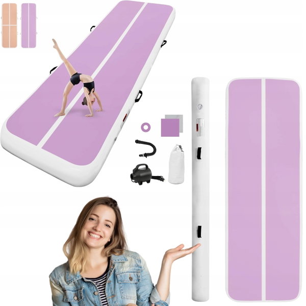 Mata gimnastyczna AirTrack 400x100x20 cm dmuchana z pompką elektryczną