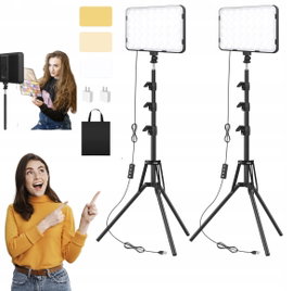Zestaw 2x Statyw Fotograficzny Oświetleniowy 160cm Gwint 1/4" Stream VLOG