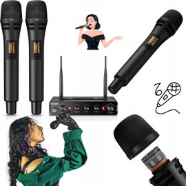 Zestaw mikrofonów bezprzewodowych TONOR TW350 UHF do karaoke zasięg 200ft