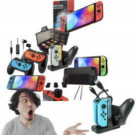Zestaw akcesoriów do konsoli Nintendo Switch Orzly Geek Pack 11w1 etui