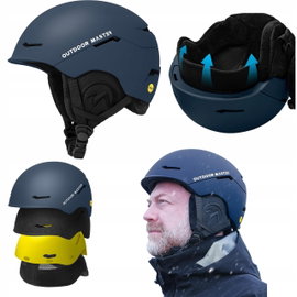 Kask narciarski i snowboardowy sportowy OutdoorMaster ELK MIPS granatowy