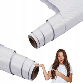 Samoprzylepna tapeta na ściane MyforHD 40 x 1000 cm biała PVC wodoodporna