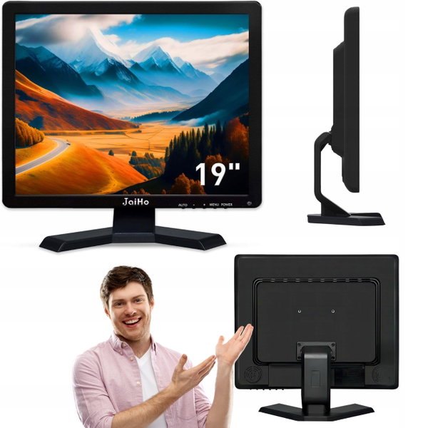Monitor bezpieczeństwa 19 cali CCTV 4:3 HDMI USB profesjonalny wyświetlacz