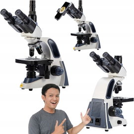 Mikroskop laboratoryjny SWIFT 40X-2500X trójokularowy mechaniczny statyw
