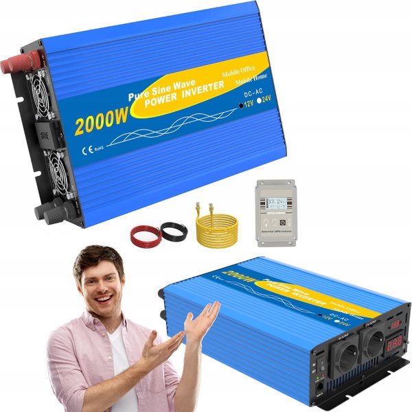 Przetwornica napięcia transformatora inwerterowego z 12 V na 230 V 2000W