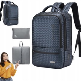 Plecak SPAHER Bagaż Podręczny 40x30x15 Wizzair Laptop skórzany niebieski