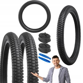 Opony rowerowe YUNSCM 20x2.125 z dętkami Schrader zestaw 2 sztuk solidne