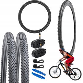 Opony rowerowe YunSCM 28 cali 700x38C 60TPI i dętki AV48 mm zestaw 2 sztuk