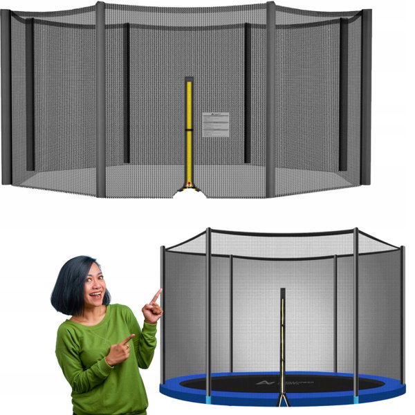 Siatka zabezpieczająca do trampoliny 305 cm 6 słupków Ultrapower czarna