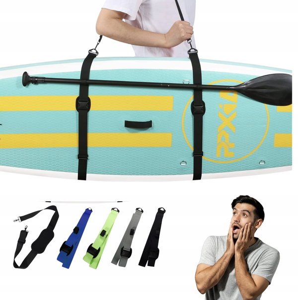 PPXIA Pasek do przenoszenia deski surfingowej, kajaka, deski SUP czarny