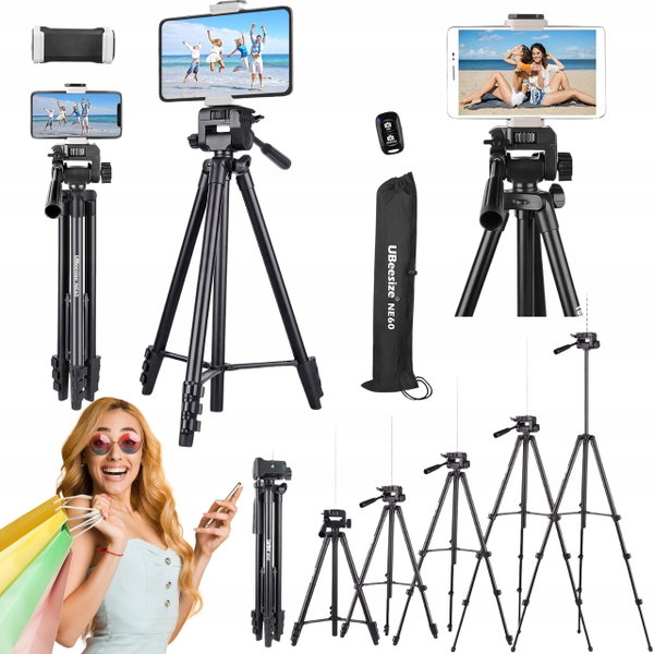 Statyw do telefonu UBeesize 152 cm wysokości z pilotem Bluetooth i uchwytem