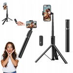 Aluminiowy statyw do telefonu selfie stick 140 cm z pilotem Bluetooth